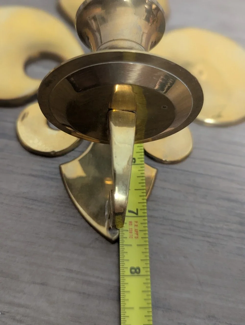Vintage Solid Brass Fleur-de-Lis Wall Sconces - Pair
